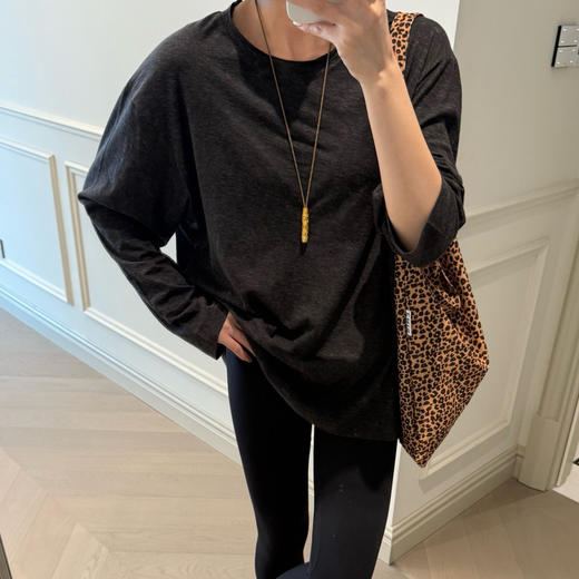 韩国订单🇰🇷混纺毛边圆长袖tee半身裙090606 商品图12