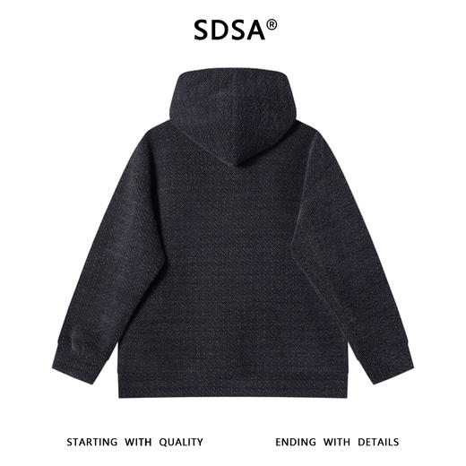 WY1160SDSA男士秋冬新款痞帅男装潮牌绒毛肌理感抽绳连帽卫衣宽松时尚 商品图5