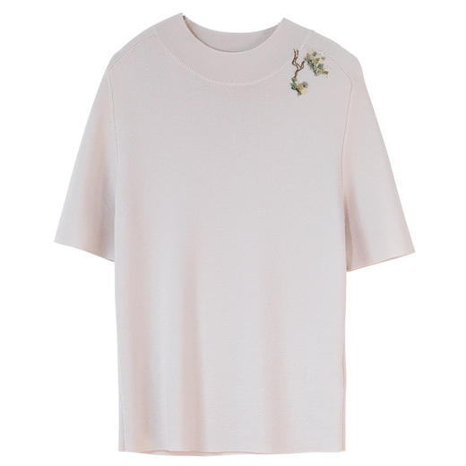 牧衣游原创 绵羊毛手工刺绣套头衫女新款修身显瘦百搭针织衫 清禾 商品图4