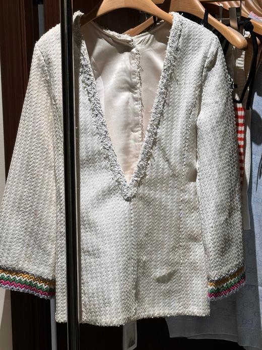 TY334-CHANEL香奈儿 SS22 亮片单排扣纯色圆领夹克小香风外套 女款 白色（PG） 商品图7