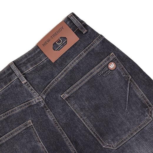 半身缘男裤 秋季简后袋绣花柔软保暖合体版牛仔裤253201U10130077 商品图3