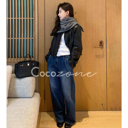 COCO ZONE 刘一一“革调皮衣”100羊皮中式韵味外套 CD2A1428 商品图0