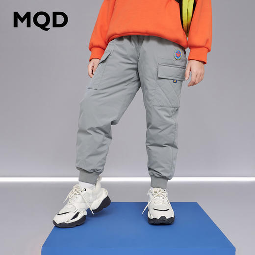 【MQD】【羽绒裤】童装男童加绒加厚裤子秋冬款儿童束脚运动裤保暖裤 商品图2