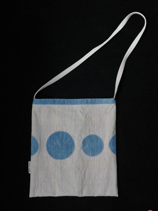回声Echos/ 蓝色波点斜挎帆布包【可双面背】 商品图0