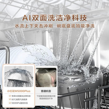 海尔（Haier）【小红花套系】洗碗机嵌入式W5000Plus白大容量高颜值六星级消杀UV双重除菌7天净存EYSW18566BBU1 商品图3