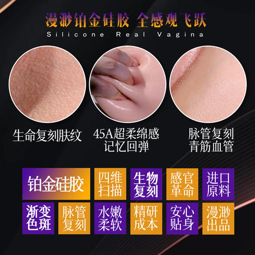 漫渺铂金硅胶乳阴双头大奶乳美阴复刻阴道逼真皮肤倒膜男用情趣用品厂家 商品图12