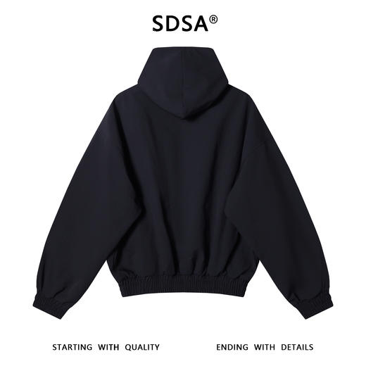 23469SDSA男士秋冬新款痞帅男装纯色螺纹下摆连帽卫衣拉链外套百搭时尚 商品图5