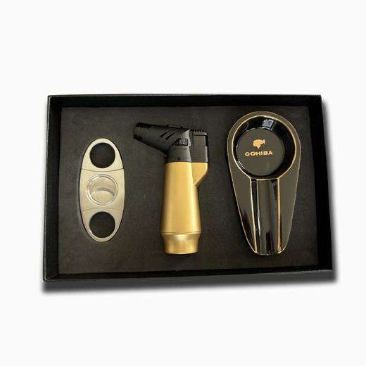 雪茄剪刀防风直冲雪茄打火机三合一套装雪茄烟灰缸三件套 商品图5