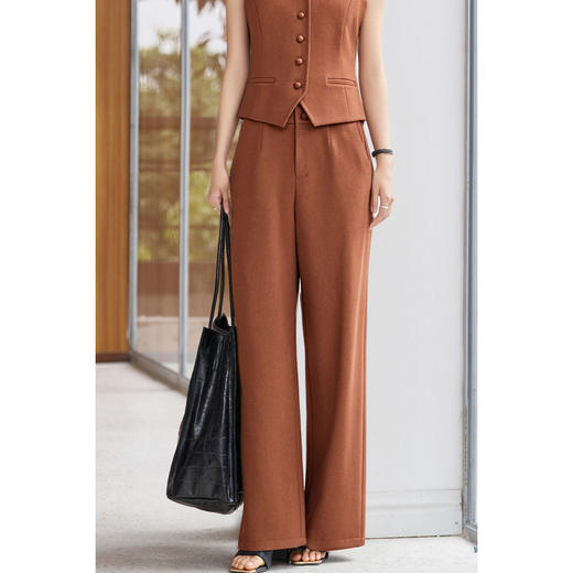 剩S/XL/XXL 米思阳2026春季通勤风OL高腰显瘦阔腿裤直筒西裤长款休闲裤女4541 商品图2