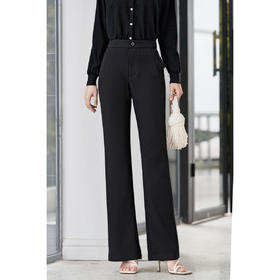 轻职西裤 米思阳2026春新款黑色西装裤职业长裤正装裤高级感垂感高腰直筒裤子女4339