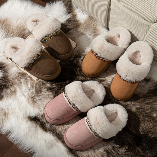 馨宜优品民族风女士棉拖（36-41）（驼色-粉色-卡其）（250779-250799） 商品图8