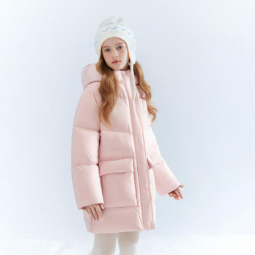 笛莎Deesha 童装女童羽绒服2025冬新款女童甜美基础泡芙中长款羽绒服 商品图1