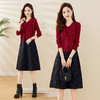 时尚显瘦立体提花，拼接针织两件套连衣裙HR-YBER336 商品缩略图2