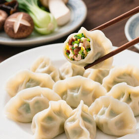 三全灌汤素水饺菌菇三鲜水饺1kg约54只蒸煎饺子速冻