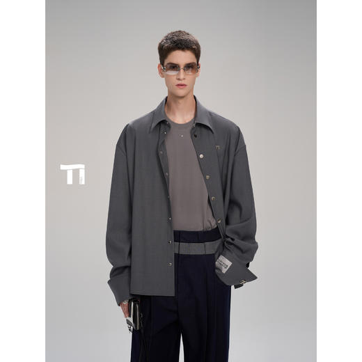 启世录TIWILLTANG“雾铂弥光”翻折袖简约衬衫 商品图4