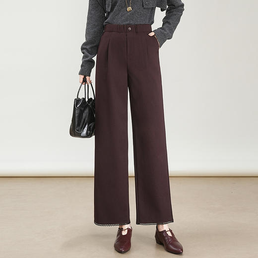 MYX小个子九分休闲裤窄版修身直筒裤2025年秋季新款简约休闲阔腿裤 商品图0