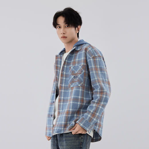 【新品上新】HX 春秋季水洗牛仔衬衫式茄克衫外套C105530014101 商品图3