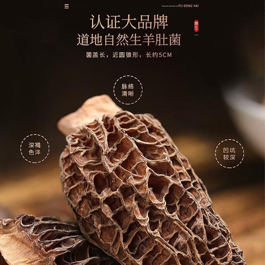 福东海 羊肚菌102克 云南特产菌菇山珍干货姬松茸伴侣送礼滋补品 商品图3