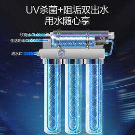 海尔（Haier）商用净水器 餐饮 茶室奶茶店餐馆便利店不锈钢双出水大流量工业饮水机多级过滤无废水  HM601-4