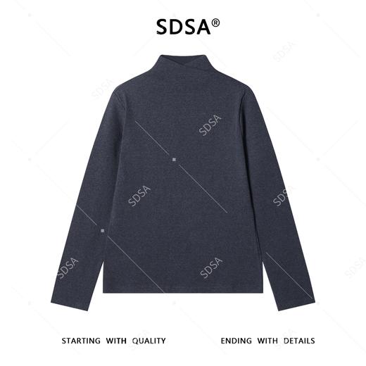 SDSA男士秋冬新款痞帅男装纯色针织半高领交叉设计长袖T恤百搭潮 商品图1