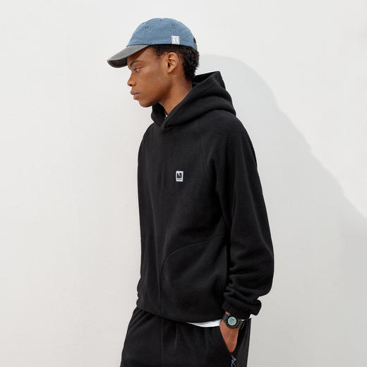 714street摇粒绒连帽卫衣男2025秋冬季情侣长袖上衣宽松训练帽衫 商品图1