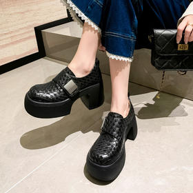 【预售5天】厚底真皮小皮鞋女秋圆头牛皮单鞋英伦风增高乐福鞋ZMXY&ZM2557