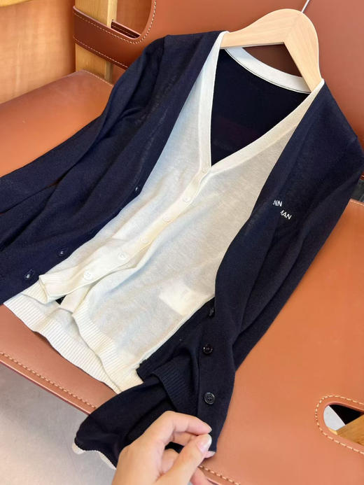 ann 假两件羊毛针织开衫 商品图6