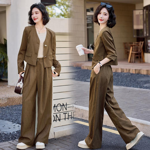 气质简约高级套装裤潮，洋气减龄显瘦职业两件套HR-ZYQQ2 商品图1