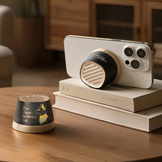 大英博物馆安德森猫系列迷你磁吸手机支架蓝牙音响-黑色 商品图1