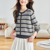 条纹针织套头，chic毛衣外穿长袖休闲上衣CC-27-25117 商品缩略图2