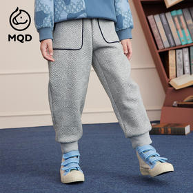 【MQD】男童秋季立体提花休闲针织长裤