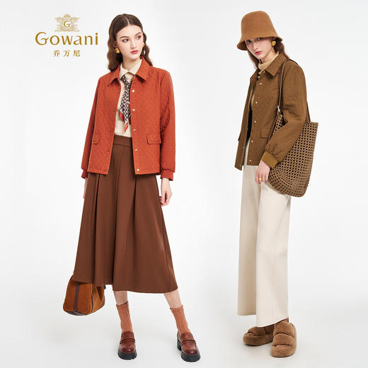 乔万尼2025秋季新品菱格宽松两色短款外套ED3B217 商品图3