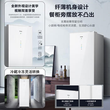 海尔（Haier）208L立式冰柜小型家用小冰柜风冷无霜一级节能大容量深冷速冻冷柜小冰箱BD-208WGHW1换新补贴 商品图6