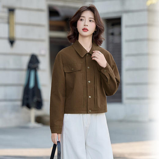 现货秒发秋冬新款韩版时尚学院风休闲宽松外套百搭女短外套 商品图3