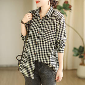 GYH 6152格子休闲上衣长袖衬衫舒适衬衣
