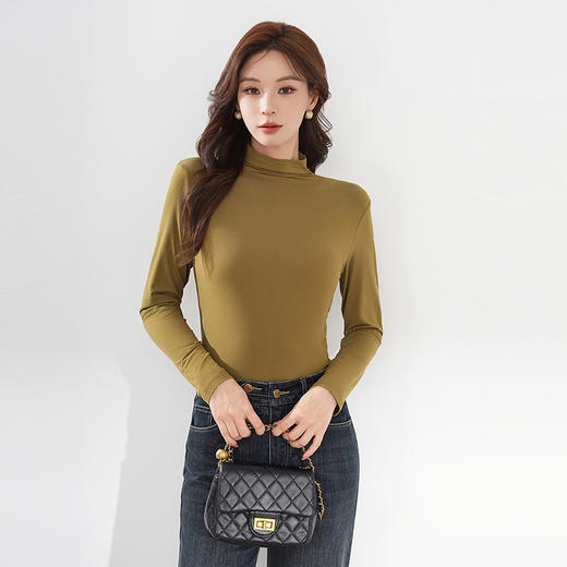 【亲肤暖绒❗️烟酰胺美肤打底衫】1件=内搭打底+外穿T恤，搭配单品神器，一年四季都能穿！面膜肌底打底上衣秋冬内搭修身保暖长袖半高领薄 商品图7