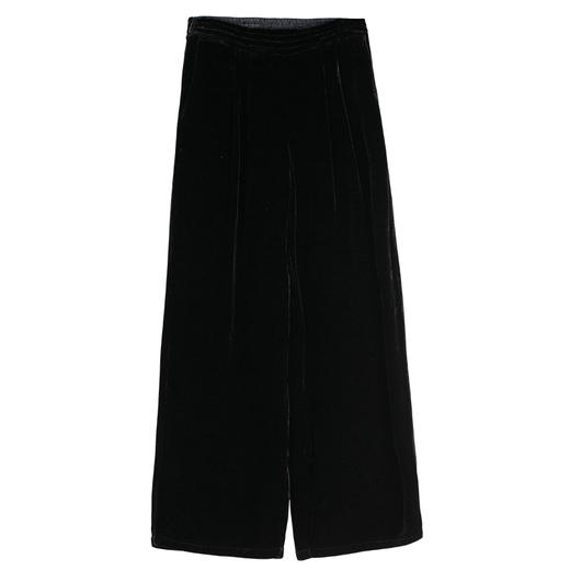 牧衣游原创 丝绒净色长裤简约显瘦宽松垂感松紧腰百搭休闲裤 未绿 商品图4