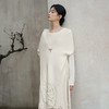 【林栖设计小店】纯白系列绵羊毛毛织围巾保暖镂空新中式2025秋冬新款流苏披肩女2953024 商品缩略图1