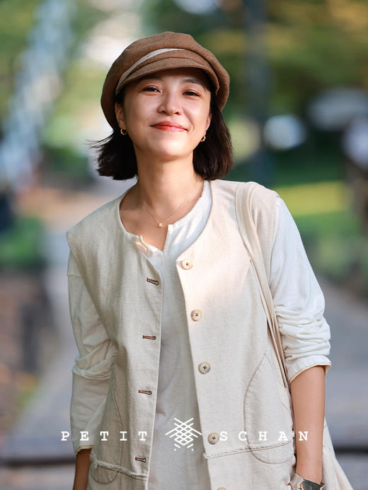 PETIT SCHAN小闪 #088 Little rascal 顽童 复古亚麻汉麻混纺报童帽 商品图3