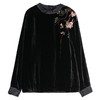 牧衣游原创 丝绒手工刺绣套头衫女秋禅意复古宽松新中式上衣 吉遇 商品缩略图4