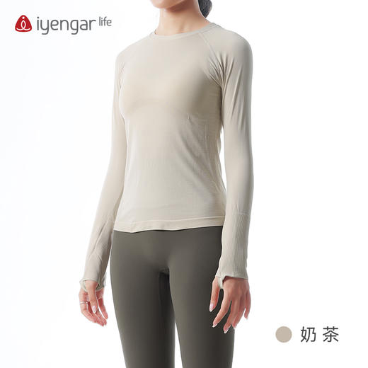 艾扬格 life C1210一体织瑜伽长袖T恤    绵软亲肤自在舒弹 商品图2