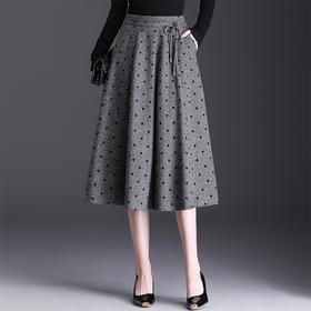 MYX中长款百褶大摆裙松紧腰洋气蓬蓬裙2025年秋季新款显瘦时尚半身裙