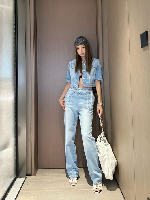 TY335-CHANEL香奈儿 水洗做旧纽扣休闲牛仔裤 女款 蓝色（PG*MM） 商品图1