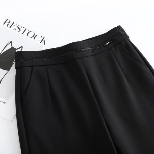 QYM 5221-Y小直筒西装裤松紧高腰垂感休闲裤 商品图3