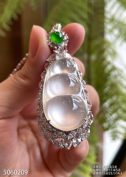 玻璃种福豆吊坠【5060209】具体价格微信咨询 商品图0