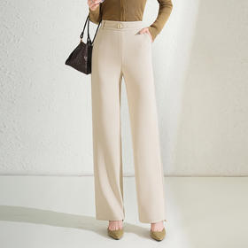 QYM 5231-Y西裤休闲直筒裤垂感宽松阔腿裤