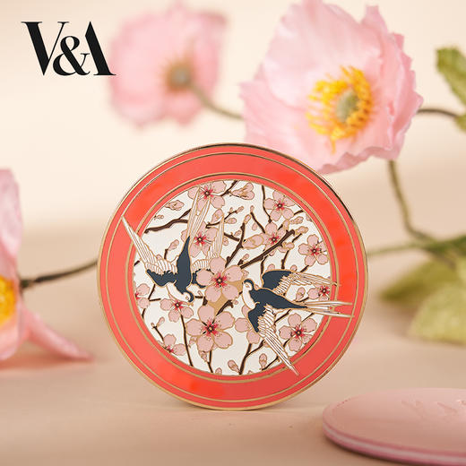 V&A博物馆工艺美术系列杏林春燕金属手持化妆镜 商品图0