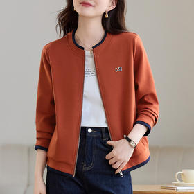 丁摩 圆领外套女秋季新款爆款宽松休闲韩系女装洋气减龄开衫上衣5ZF-30009