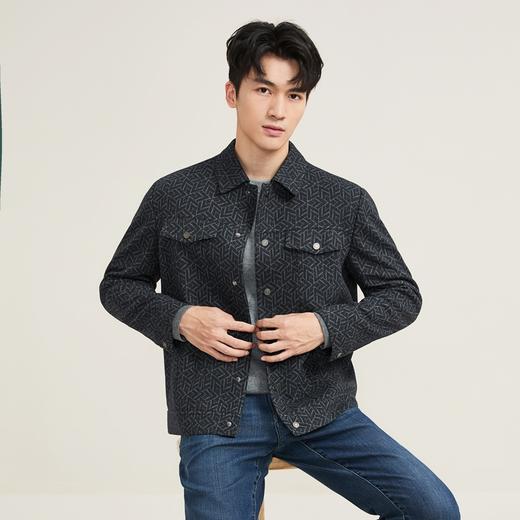 【满身提花工装茄克】柒牌男装2025秋季新品翻领弹力休闲茄克衫129K70790 商品图1