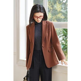 剩S/M 米思阳2026春季戗驳领气质收腰通勤西装高级感轻职场时尚西服4540